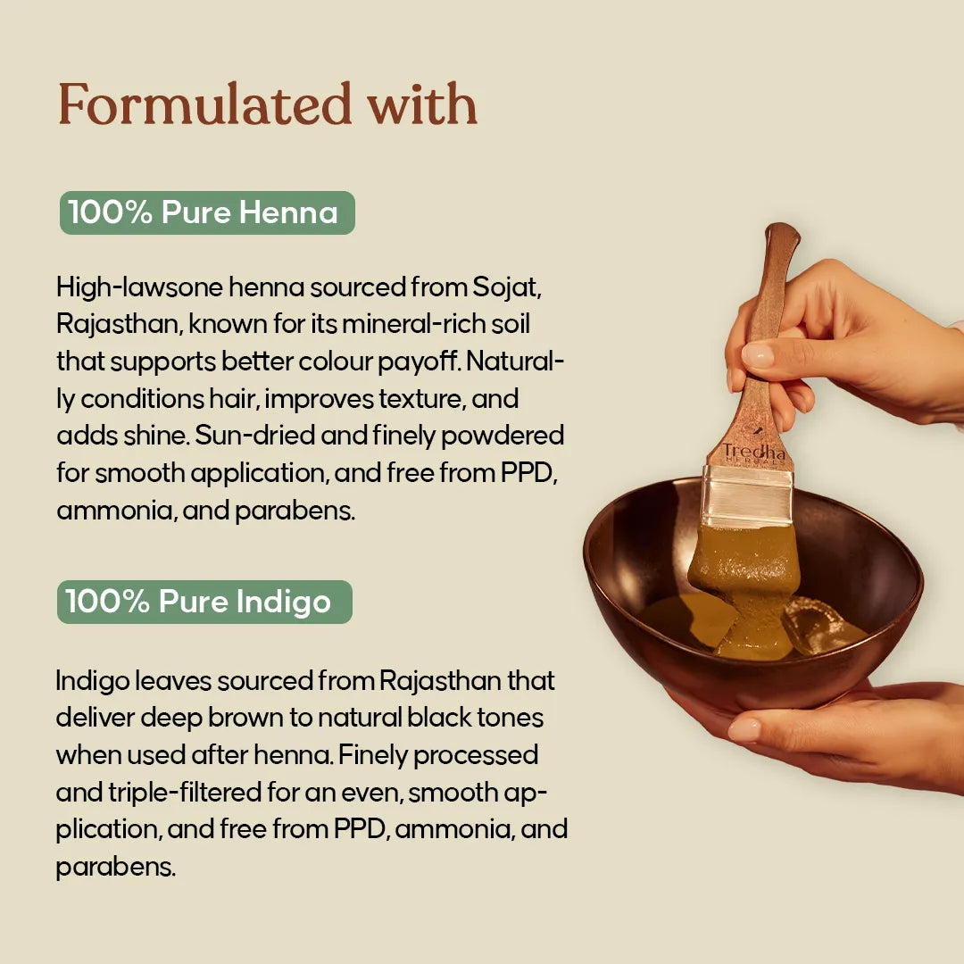 Tredha Natural Henna & Indigo Powder