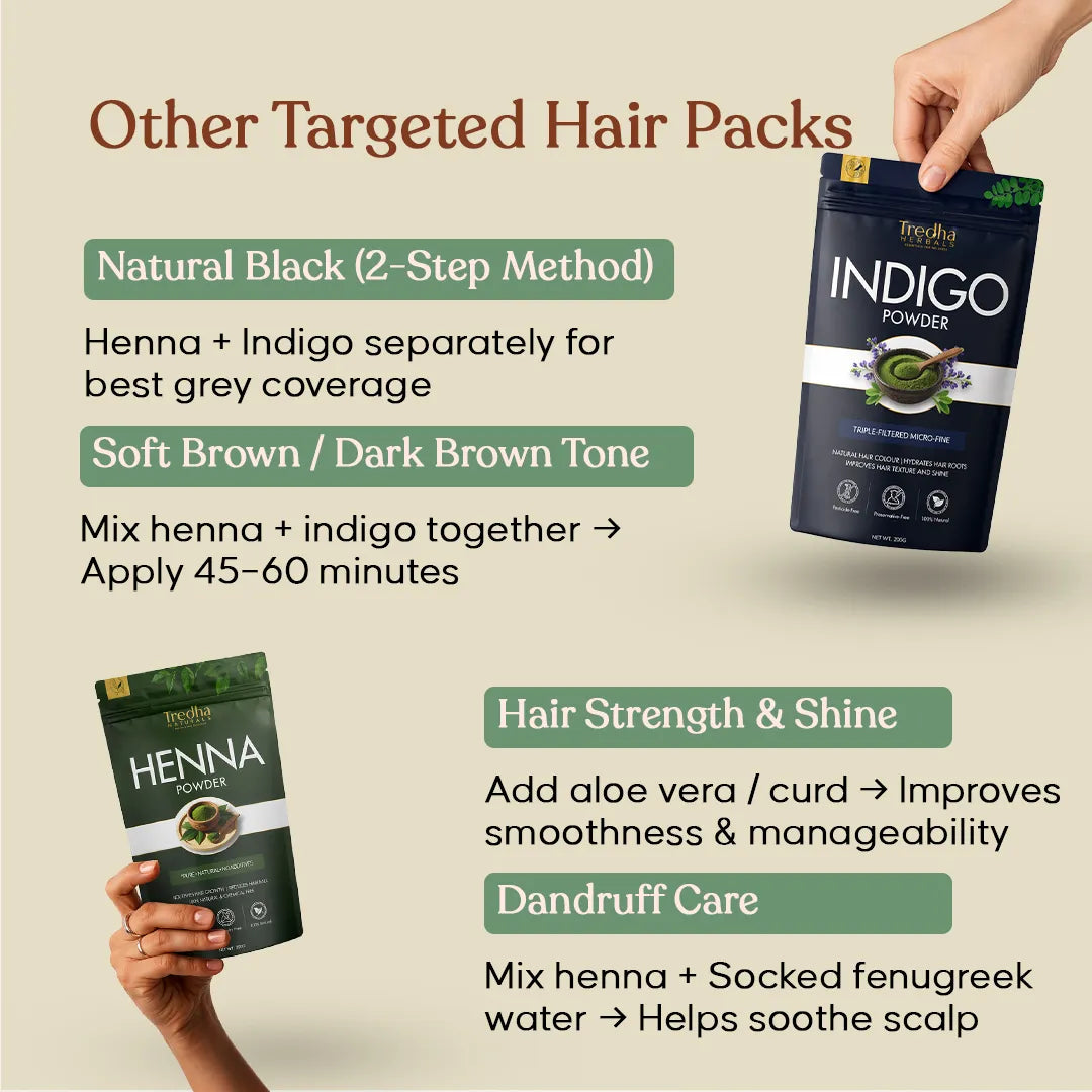 Tredha Natural Henna & Indigo Powder